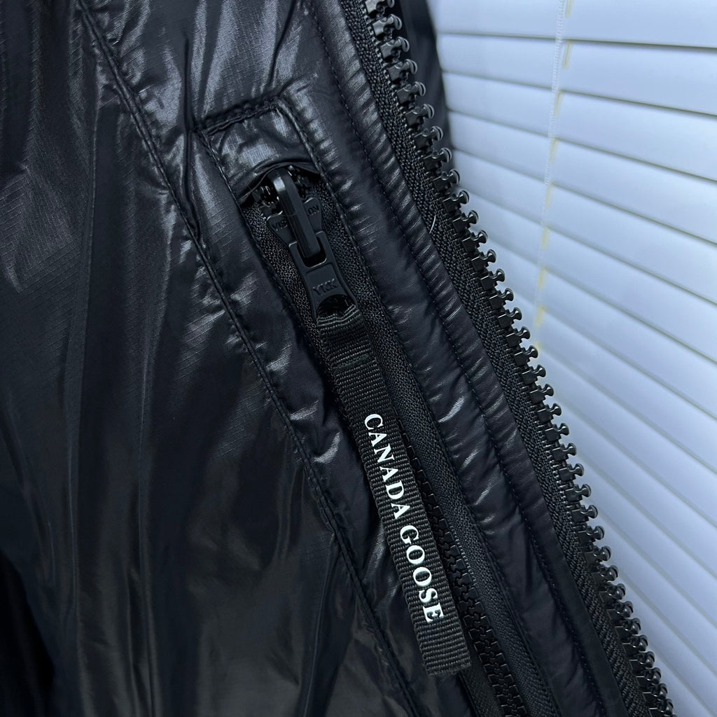 Canada Goose Black Logo Patch Hooded Puffer Jacket