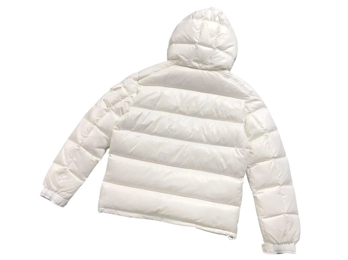 Moncler Ivory White Hooded Quilted Puffer Jacket