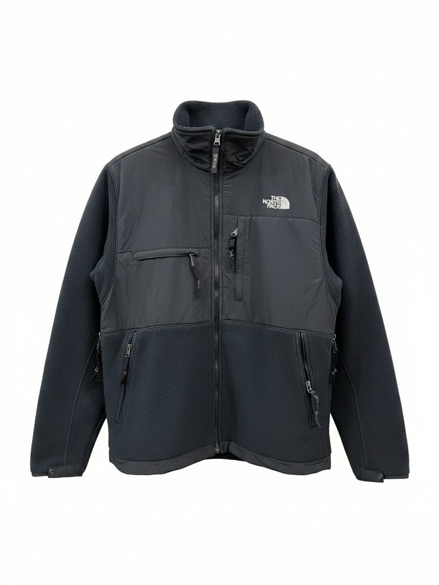 The North Face Black Mixed-Panel Stand Collar Fleece Jacket