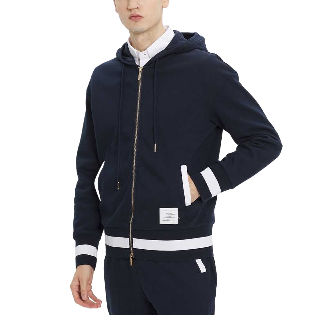 4 - Bar Athletic Hoodie - Premium Sports Zip - Up Sweatshirt | Thom Browne