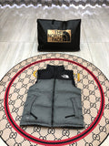 The North Face Gray and Black Colorblock Puffer Vest
