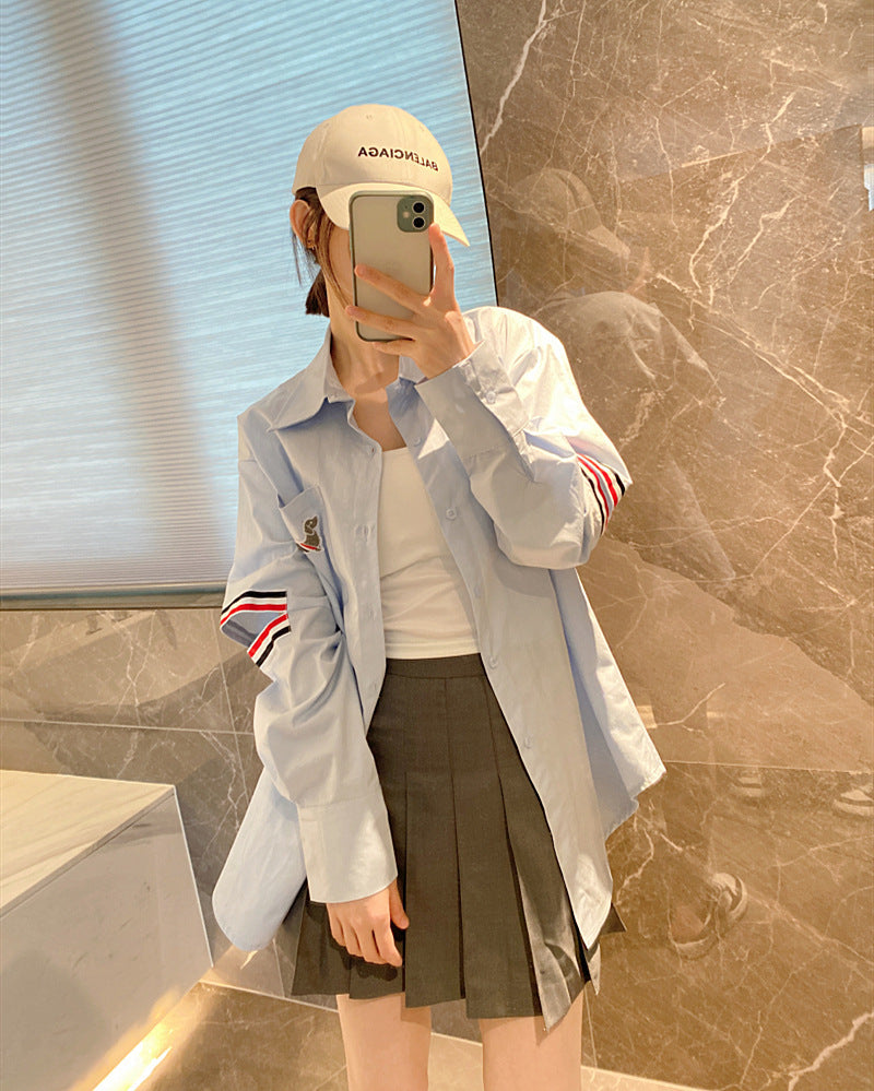 Thom Browne Women's Double Sleeve Label Shirt