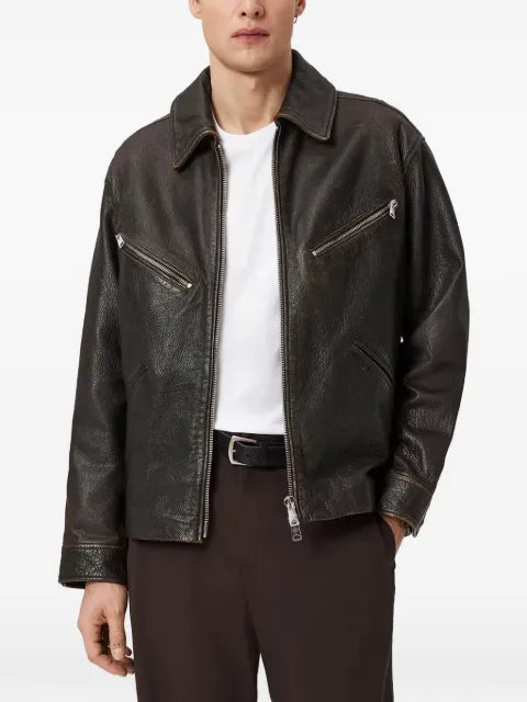 AllSaints zip-up leather jacket