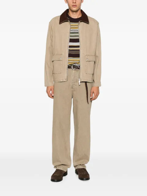 Drôle De Monsieur contrast-collar cotton jacket