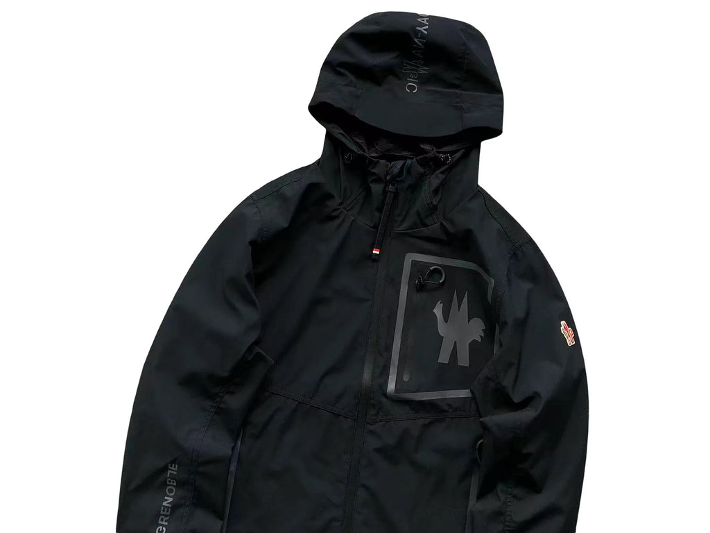 Moncler Black Graphic Chest Pocket Hooded Pullover Jacket