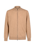 Canali zip-up ribbed-trim cardigan