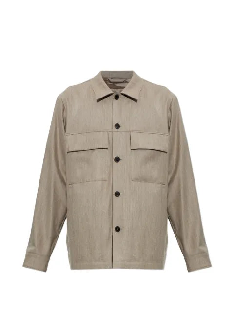Paul Smith light beige wool-cashmere flannel overshirt