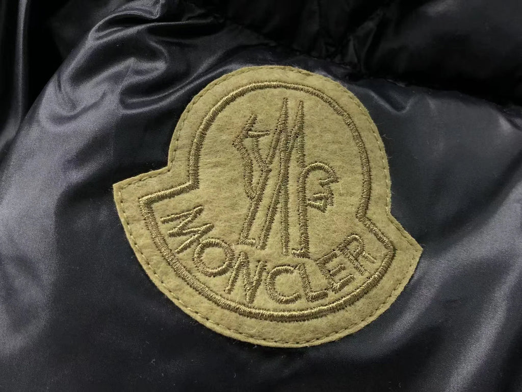 Moncler Black Glossy Stand Collar Quilted Puffer Jacket