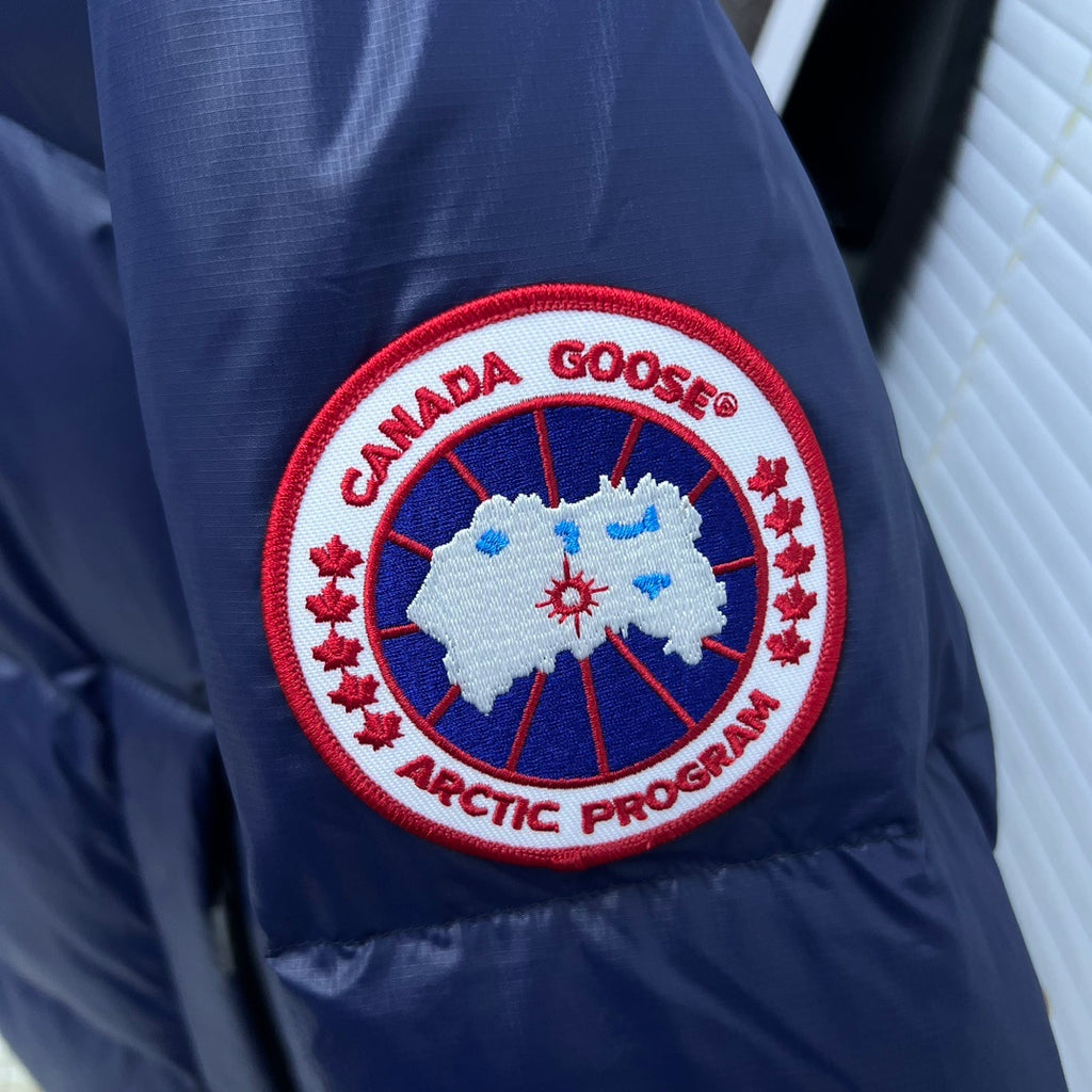 Canada Goose Navy Blue Hooded Quilted Puffer Jacket
