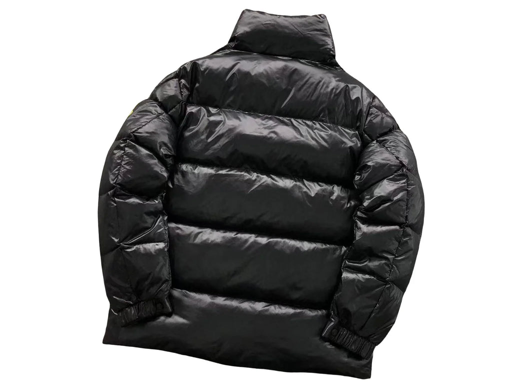 Moncler Black Glossy Stand Collar Quilted Puffer Jacket