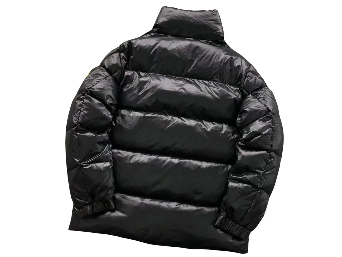 Moncler Black Glossy Stand Collar Quilted Puffer Jacket
