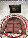 The North Face Rose Brown and Burgundy Colorblock Puffer Jacket