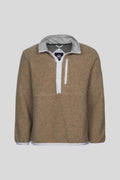 Canada Goose Tan Beige Contrast Trim Half-Zip Fleece Pullover
