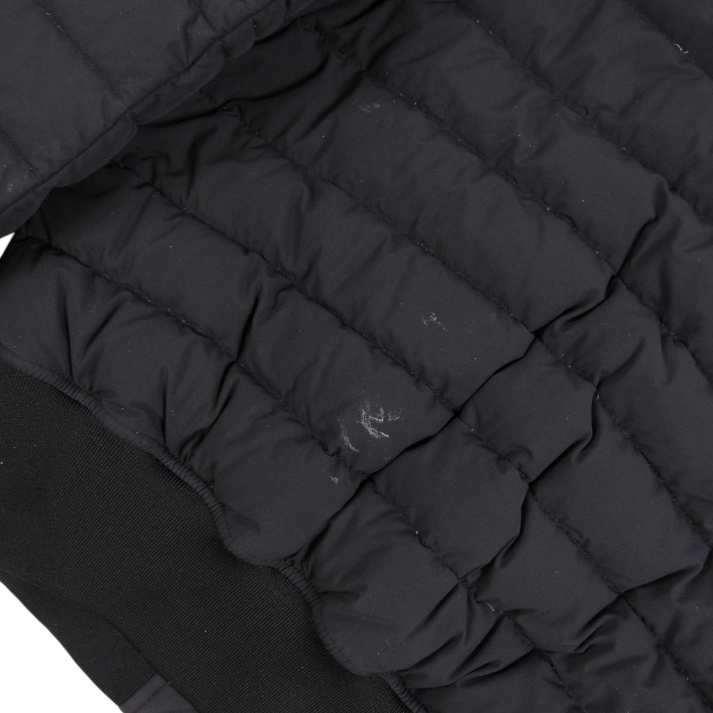 Moose Knuckles Black Distressed Quilted Bomber Jacket