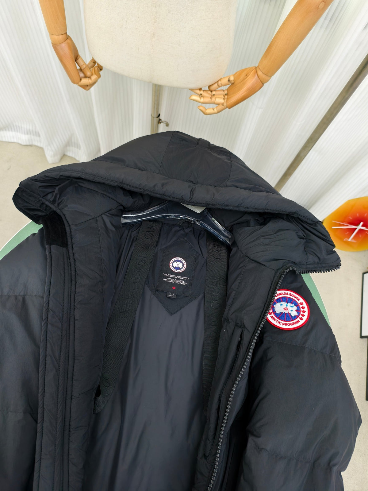 Canada Goose Black Hooded Wide-Quilt Puffer Jacket