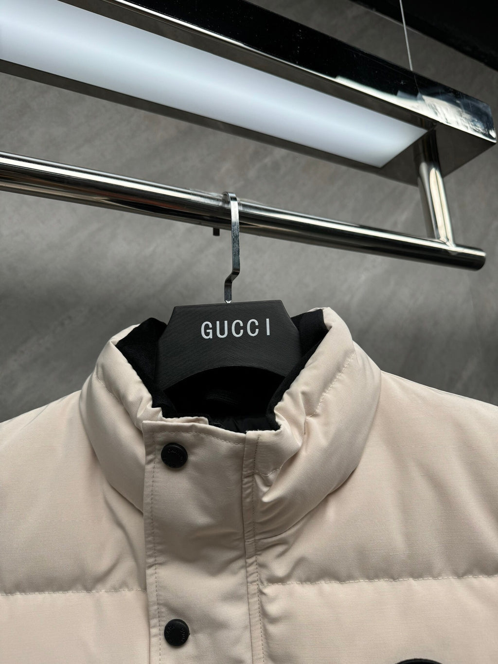 Canada Goose Ivory White Quilted Stand Collar Puffer Vest