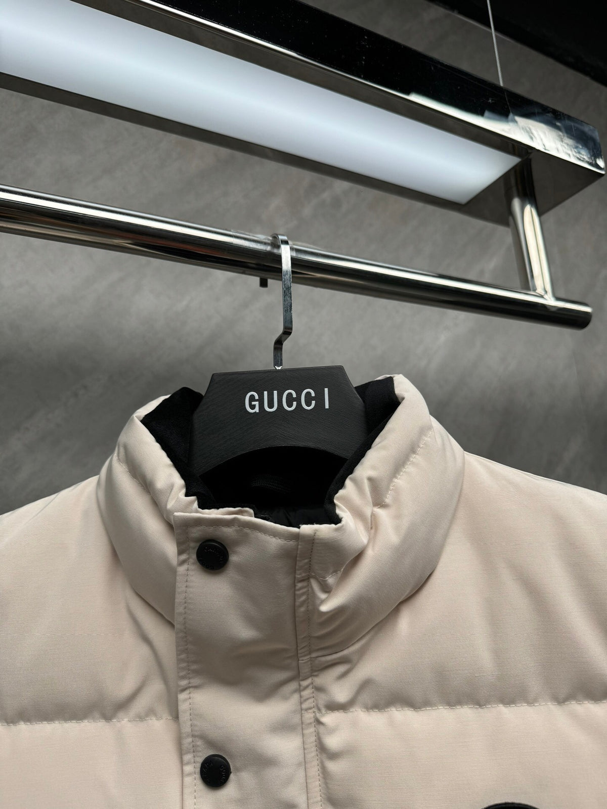 Canada Goose Ivory White Quilted Stand Collar Puffer Vest