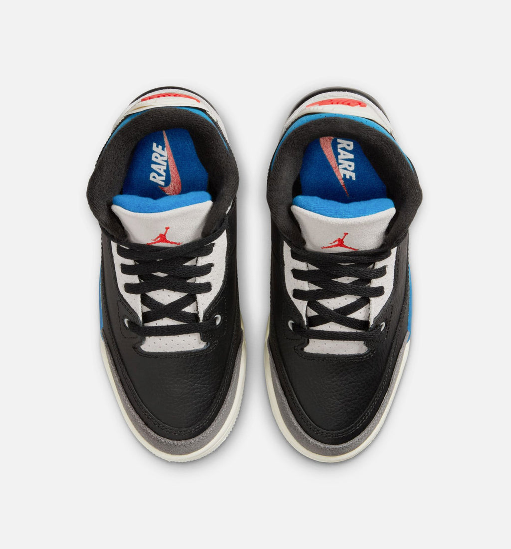 Air Jordan 3 Retro OG "Rare Air" Little Kids' Shoe – Black/Chile Red/Neutral Grey