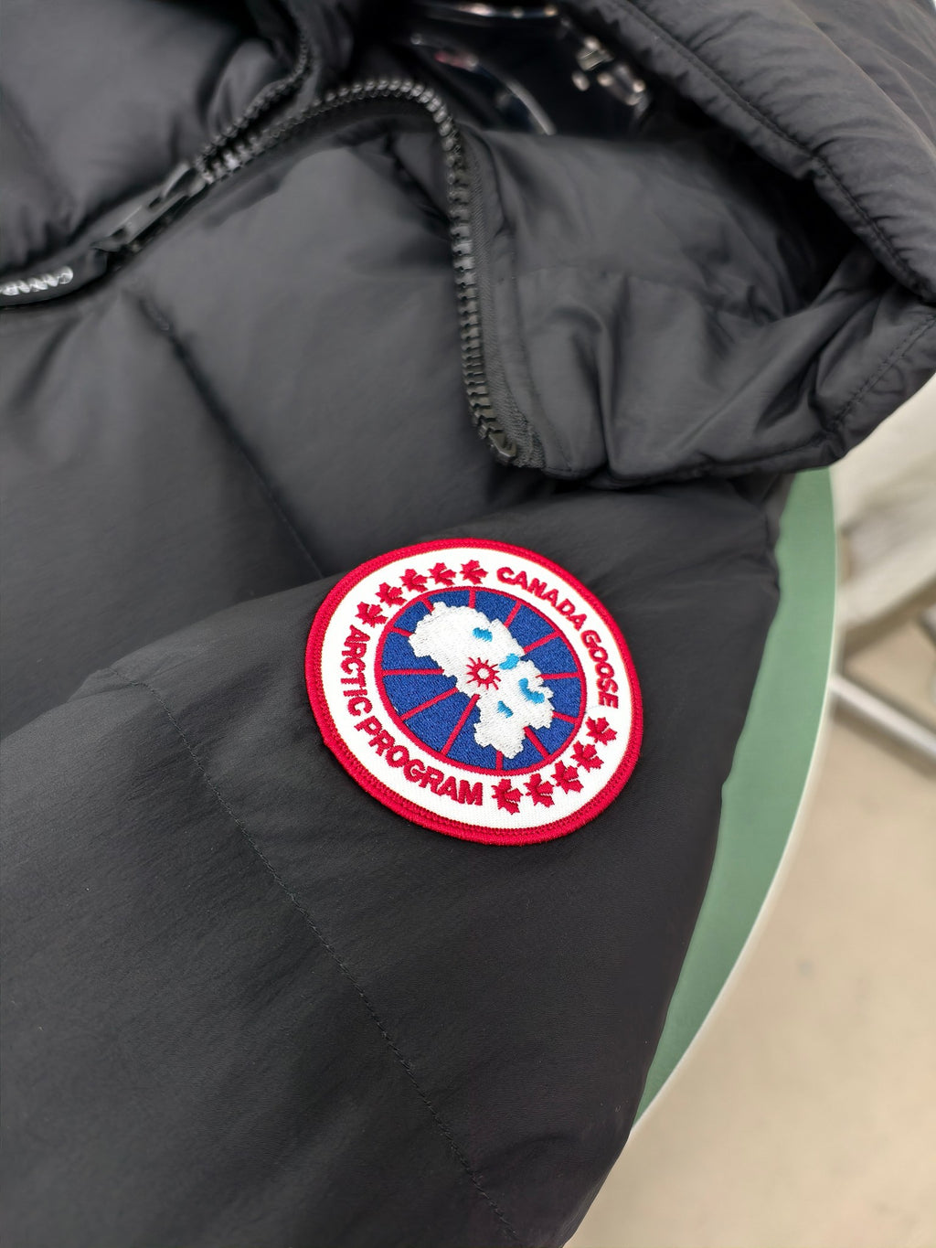 Canada Goose Black Hooded Wide-Quilt Puffer Jacket