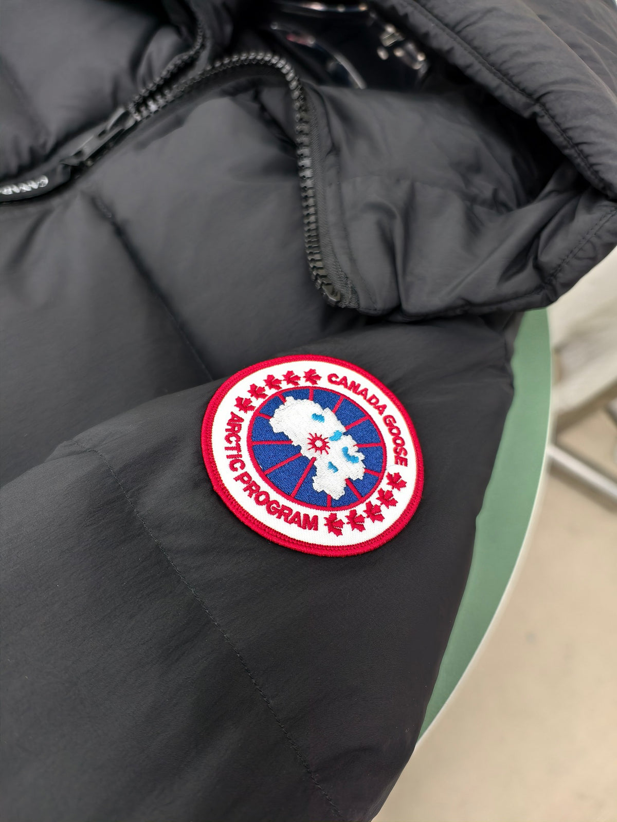 Canada Goose Black Hooded Wide-Quilt Puffer Jacket