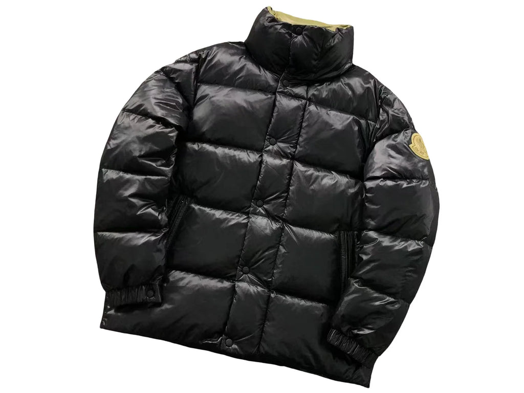 Moncler Black Glossy Stand Collar Quilted Puffer Jacket
