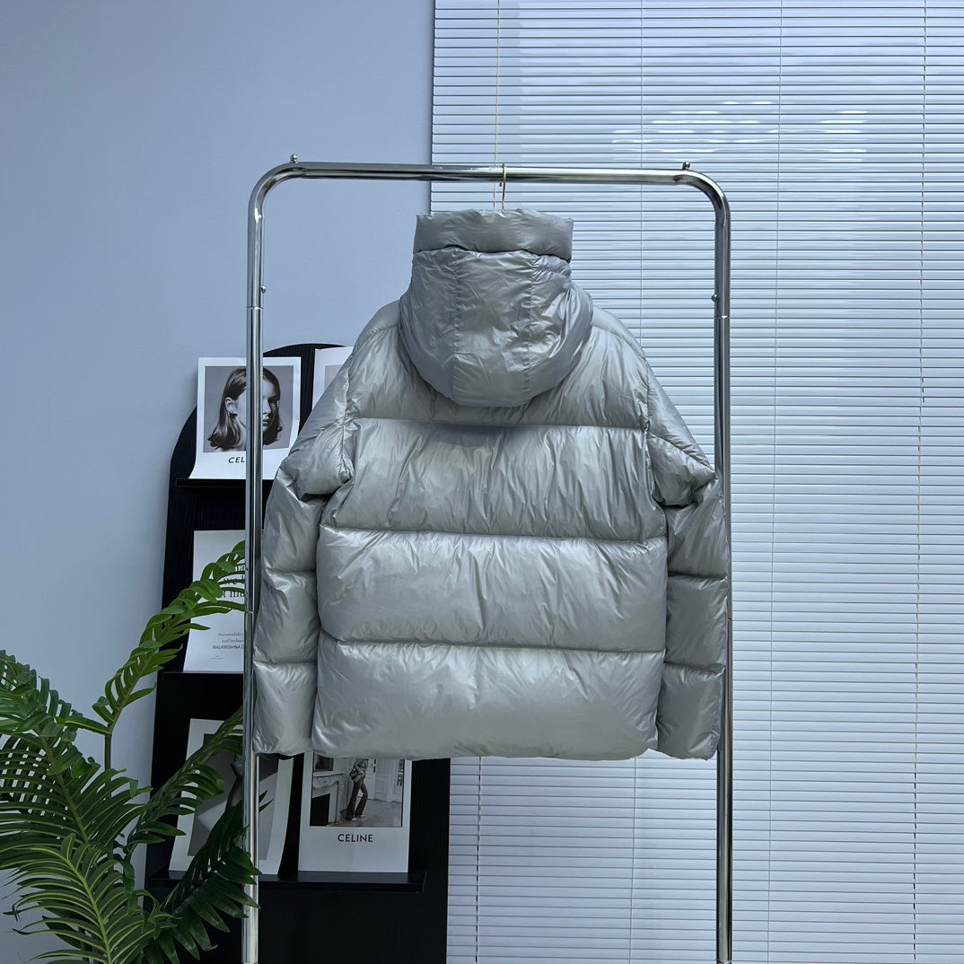 Canada Goose Silver Gray Hooded Quilted Puffer Jacket