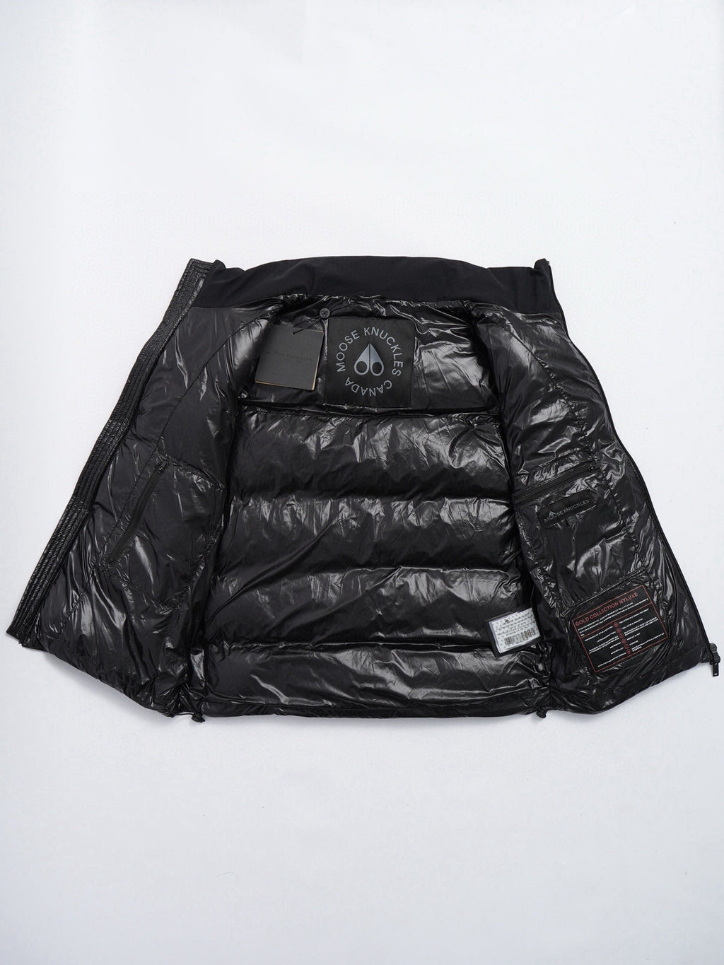 Moose Knuckles Black Mixed Finish Quilted Puffer Vest