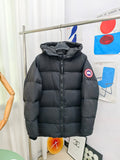 Canada Goose Black Hooded Wide-Quilt Puffer Jacket