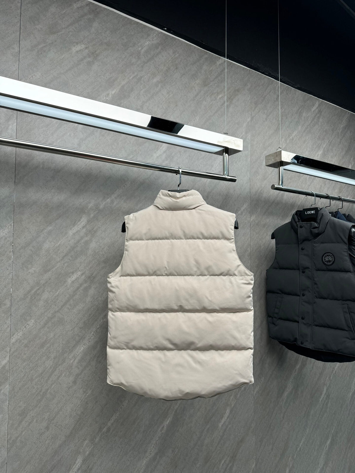 Canada Goose Ivory White Quilted Stand Collar Puffer Vest