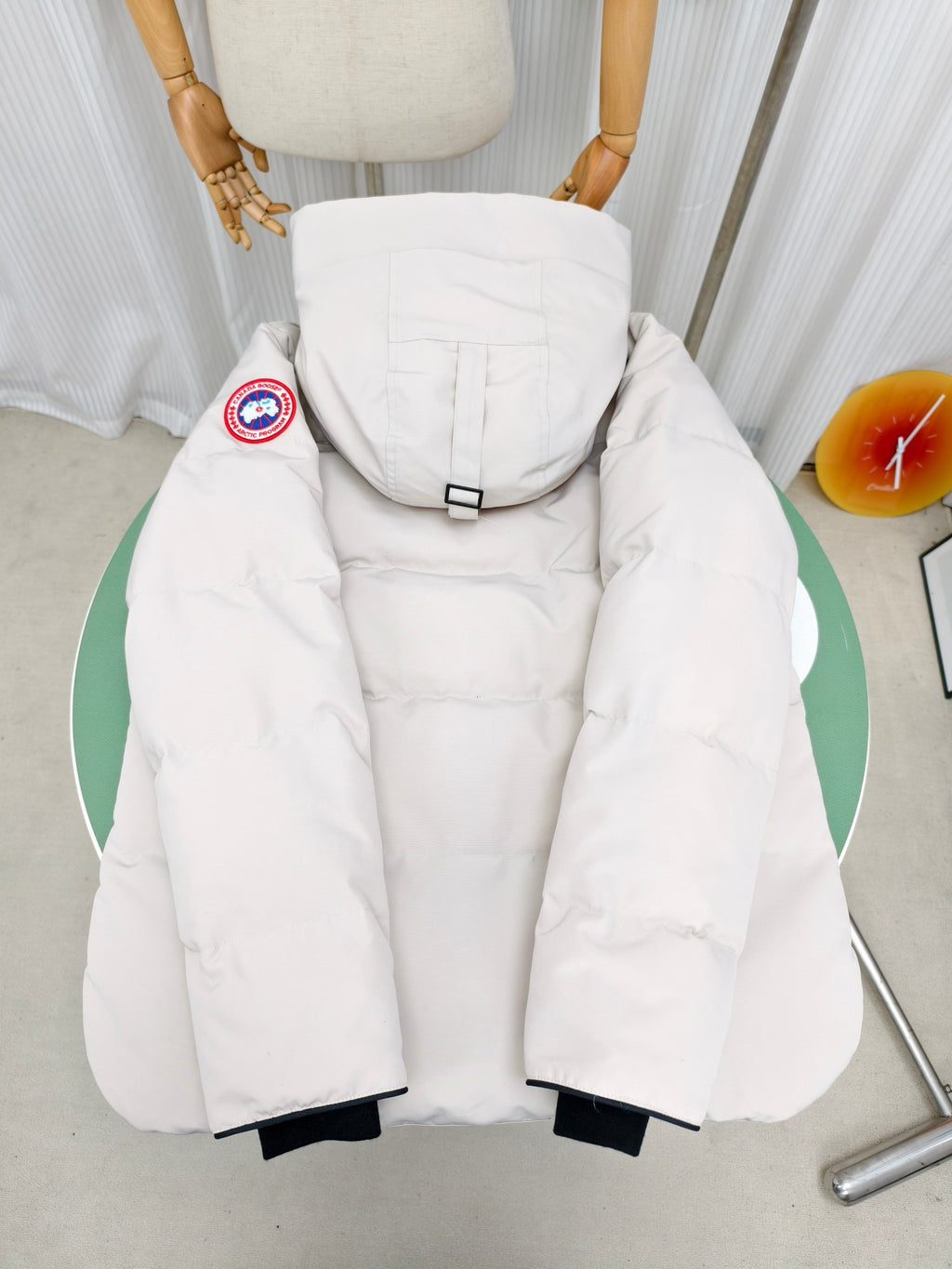 Canada Goose White Plush-Trim Hooded Quilted Puffer Jacket