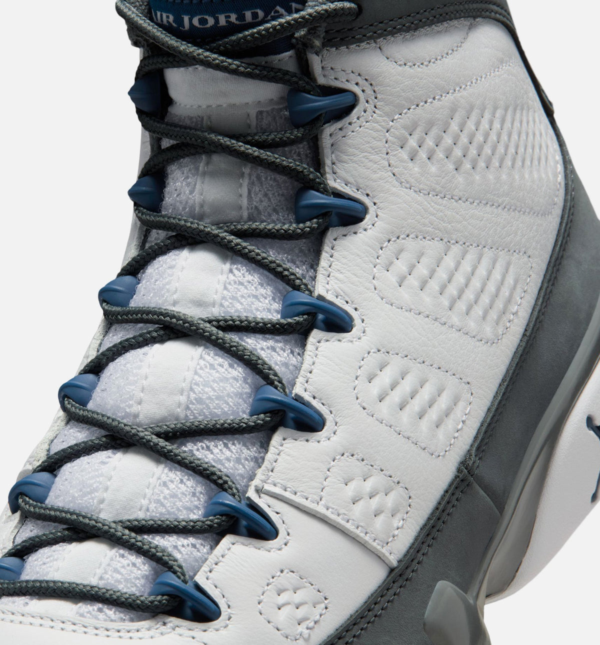 Air Jordan 9 Retro Flint Grey and French Blue – Men's Lifestyle Shoe in White/French Blue/Flint Grey