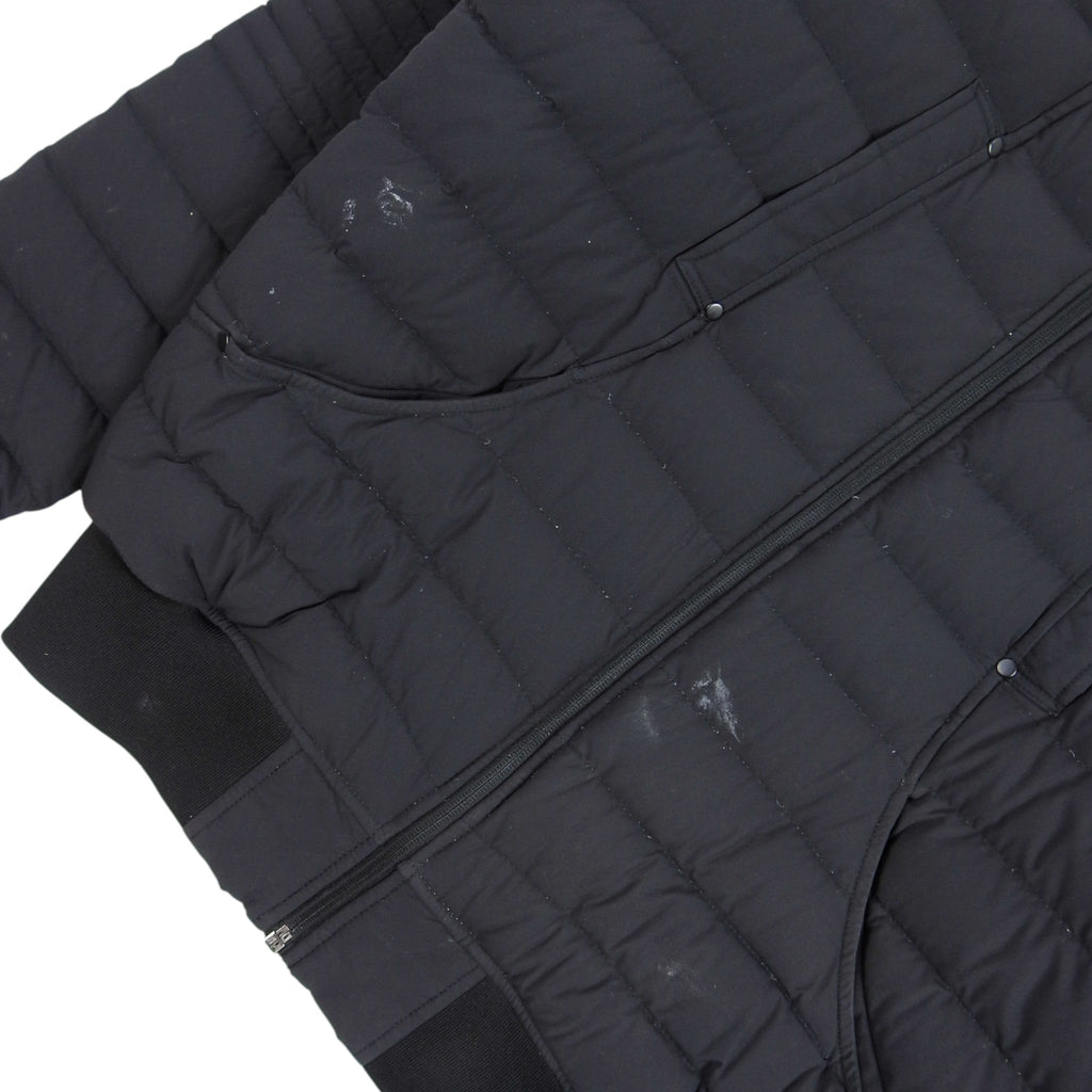 Moose Knuckles Black Distressed Quilted Bomber Jacket