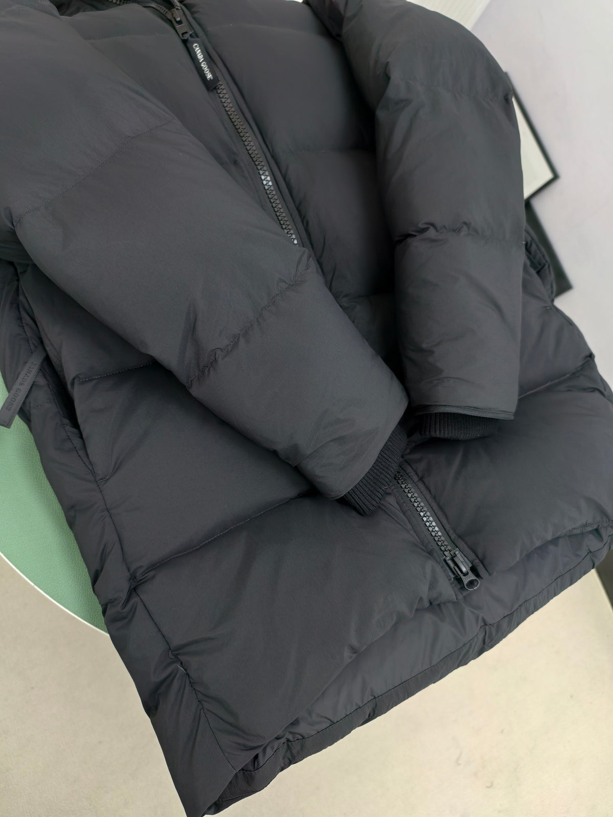 Canada Goose Black Hooded Wide-Quilt Puffer Jacket