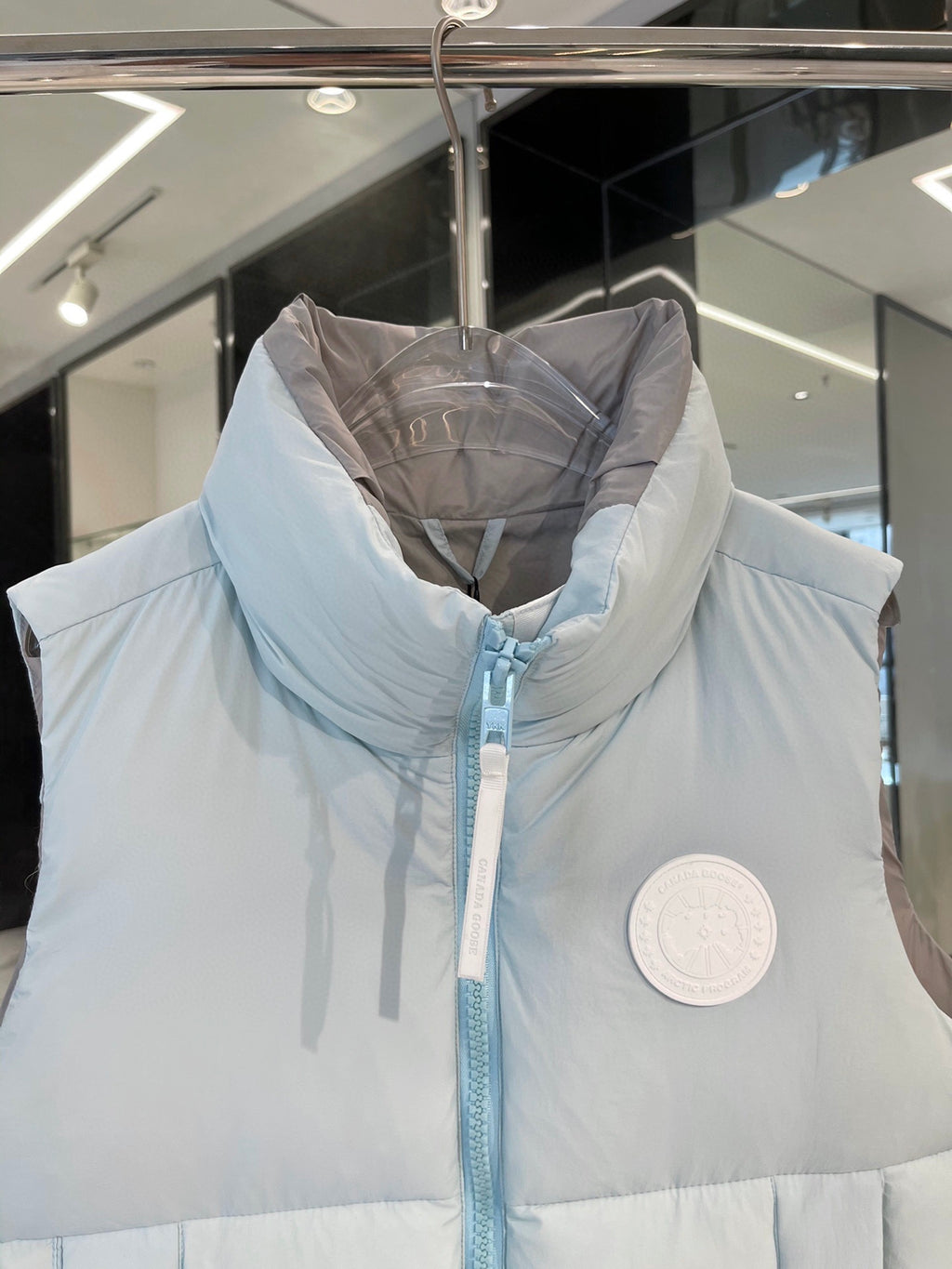 Canada Goose Ice Blue White Logo Quilted Puffer Vest