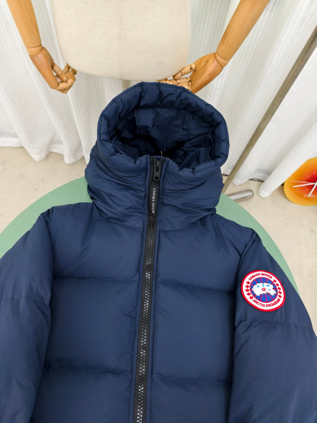 Canada Goose Navy Blue Hooded Wide-Quilt Puffer Jacket