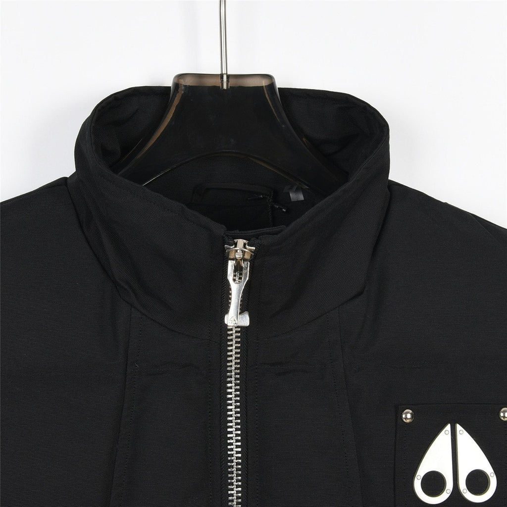 Moose Knuckles Black Stud Detail Stand Collar Puffer Vest