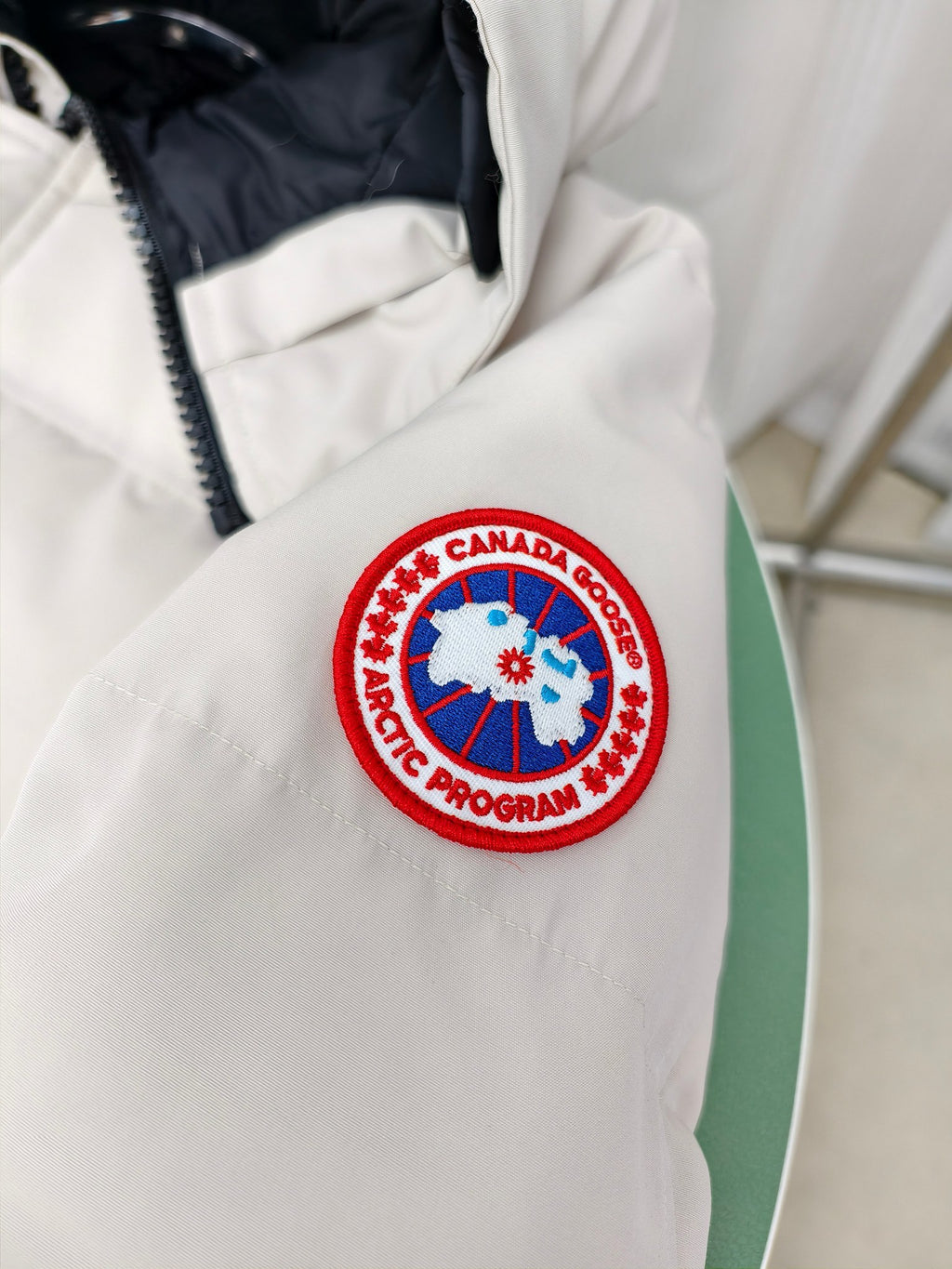 Canada Goose White Plush-Trim Hooded Quilted Puffer Jacket