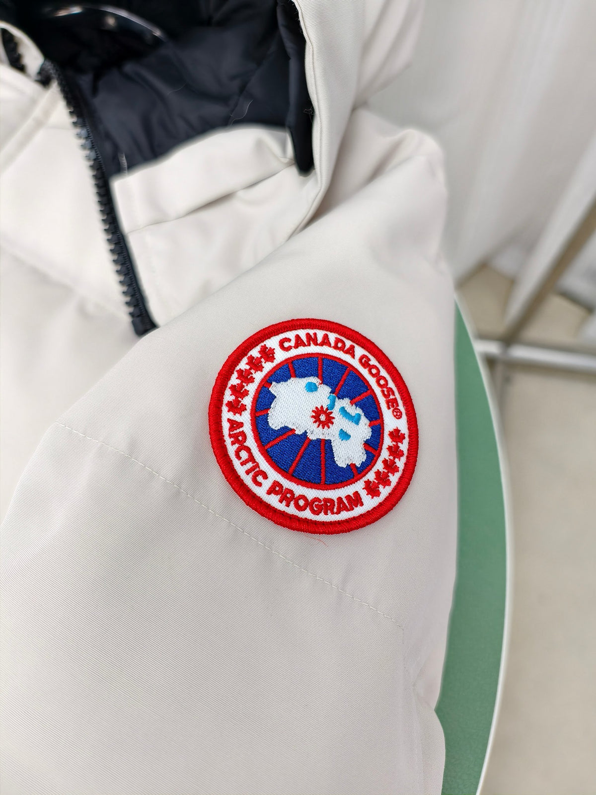 Canada Goose White Plush-Trim Hooded Quilted Puffer Jacket