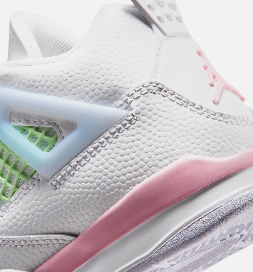 Air Jordan 4 Retro Medium Soft Pink Preschool – White/Medium Soft Pink/Half Blue