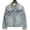 Checkered Denim Jacket – Light Wash