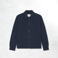 Les Deux Marseille Seersucker Zipper Jacket: Dark Navy