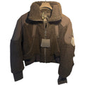 Moose Knuckles Dark Brown Mixed-Panel Teddy Fleece Bomber Jacket