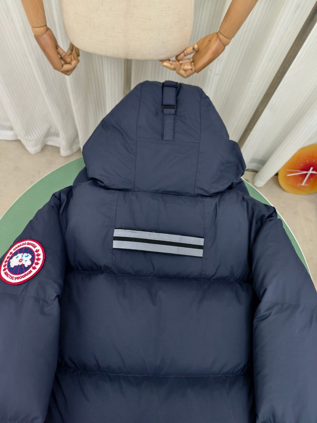 Canada Goose Navy Blue Hooded Wide-Quilt Puffer Jacket