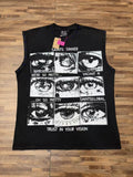 SAINT Sinner Washed Graphic Sleeveless T-Shirt