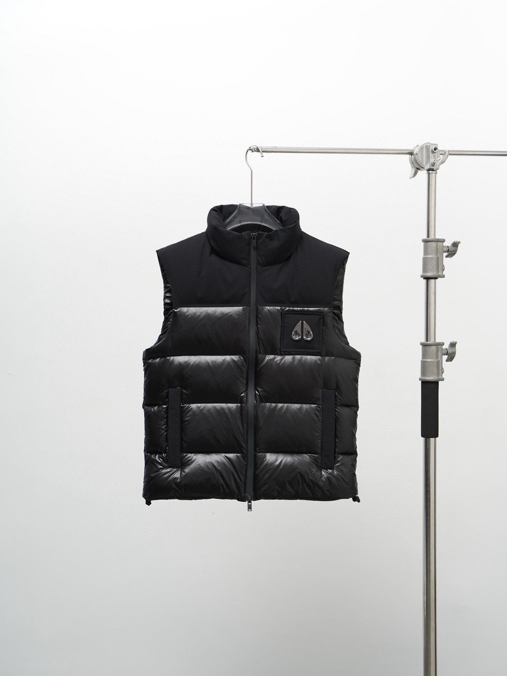 Moose Knuckles Black Mixed Finish Quilted Puffer Vest