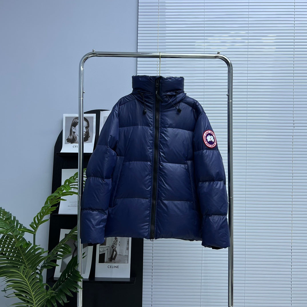 Canada Goose Navy Blue Hooded Quilted Puffer Jacket