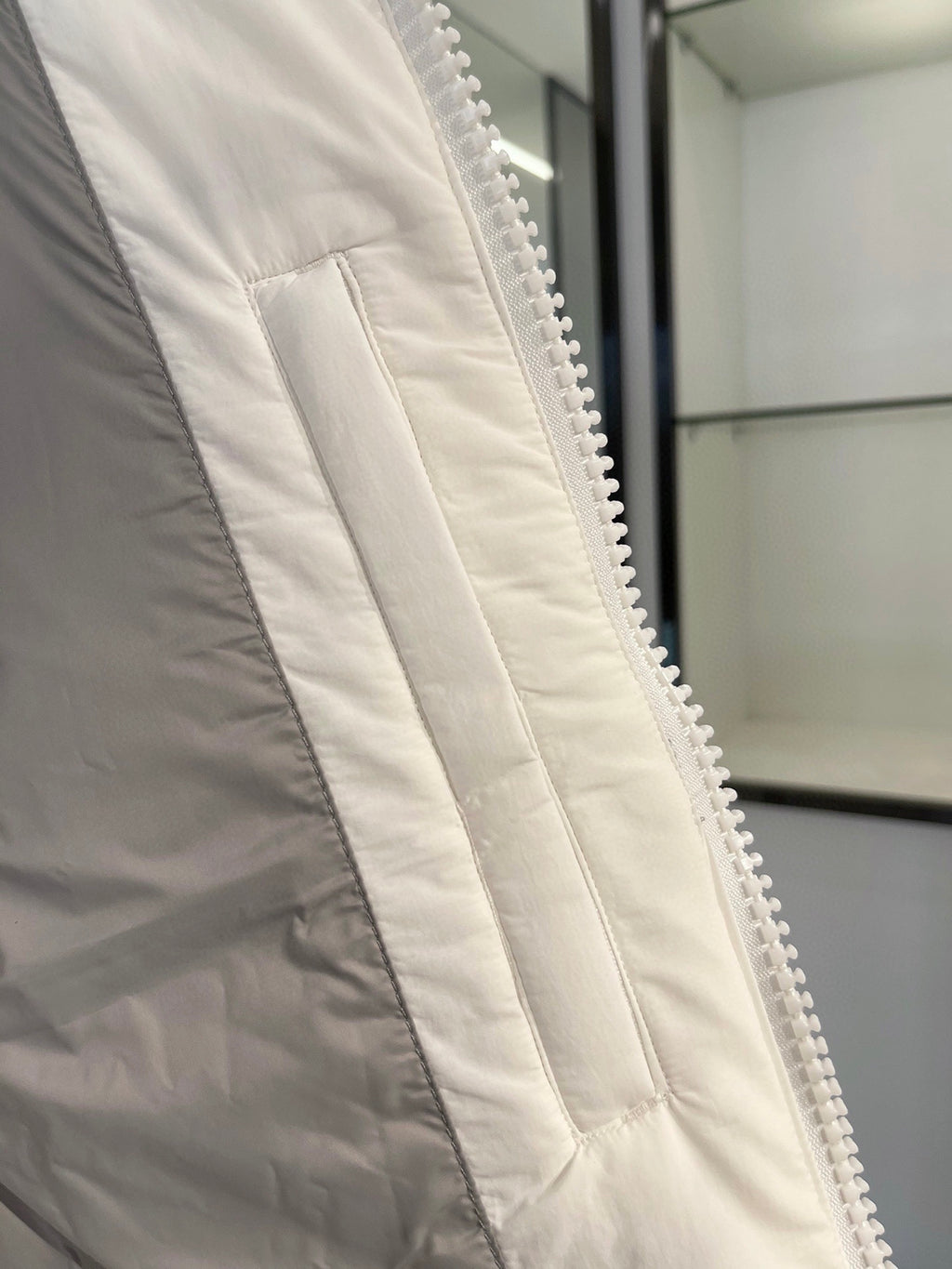 Canada Goose White Tonal Logo Stand Collar Puffer Vest