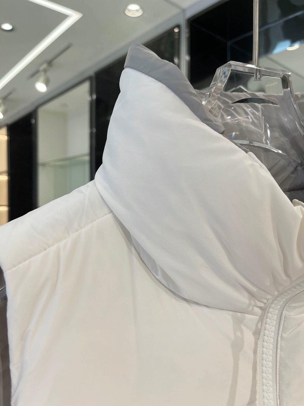 Canada Goose White Tonal Logo Stand Collar Puffer Vest