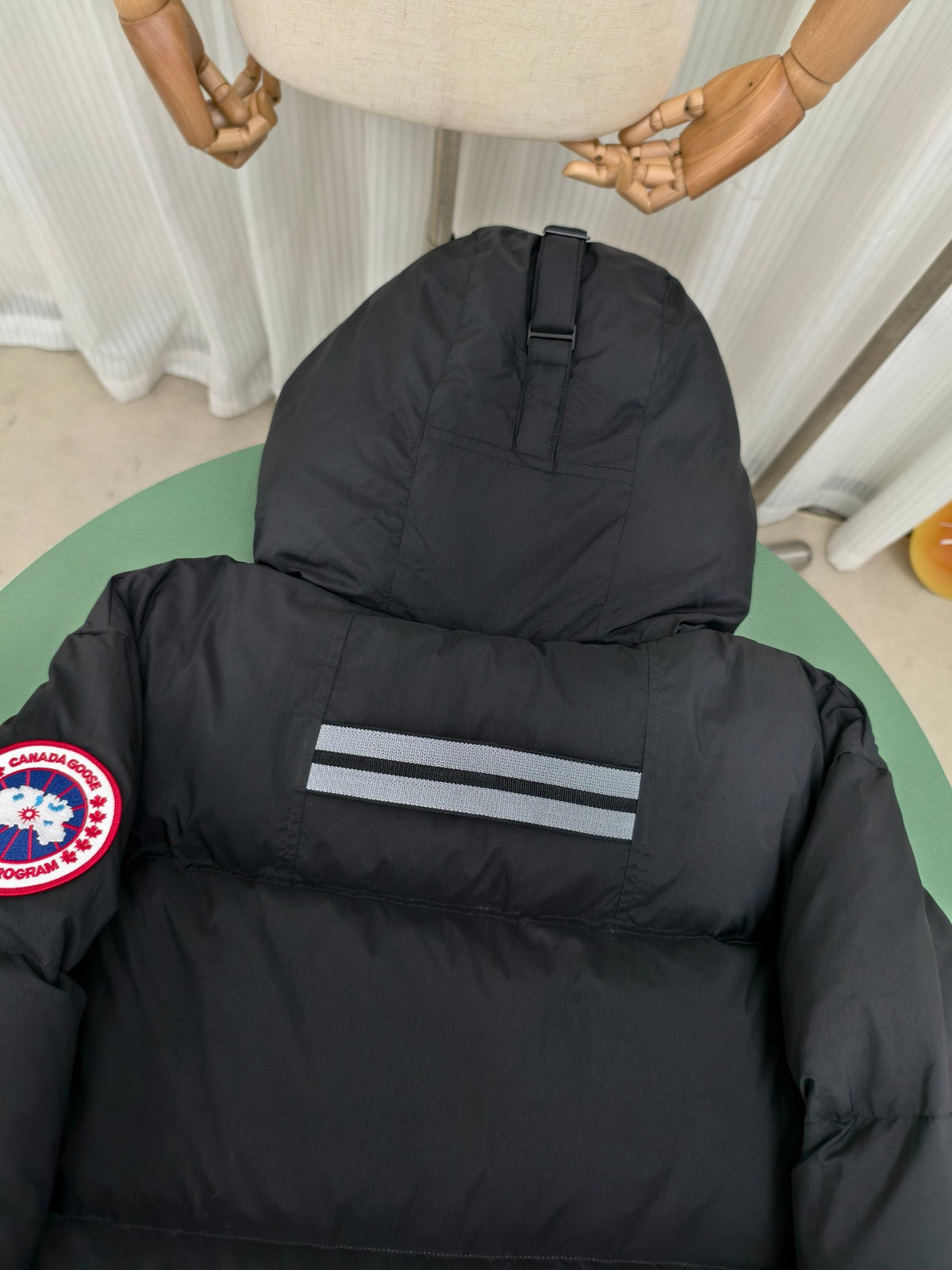 Canada Goose Black Hooded Wide-Quilt Puffer Jacket