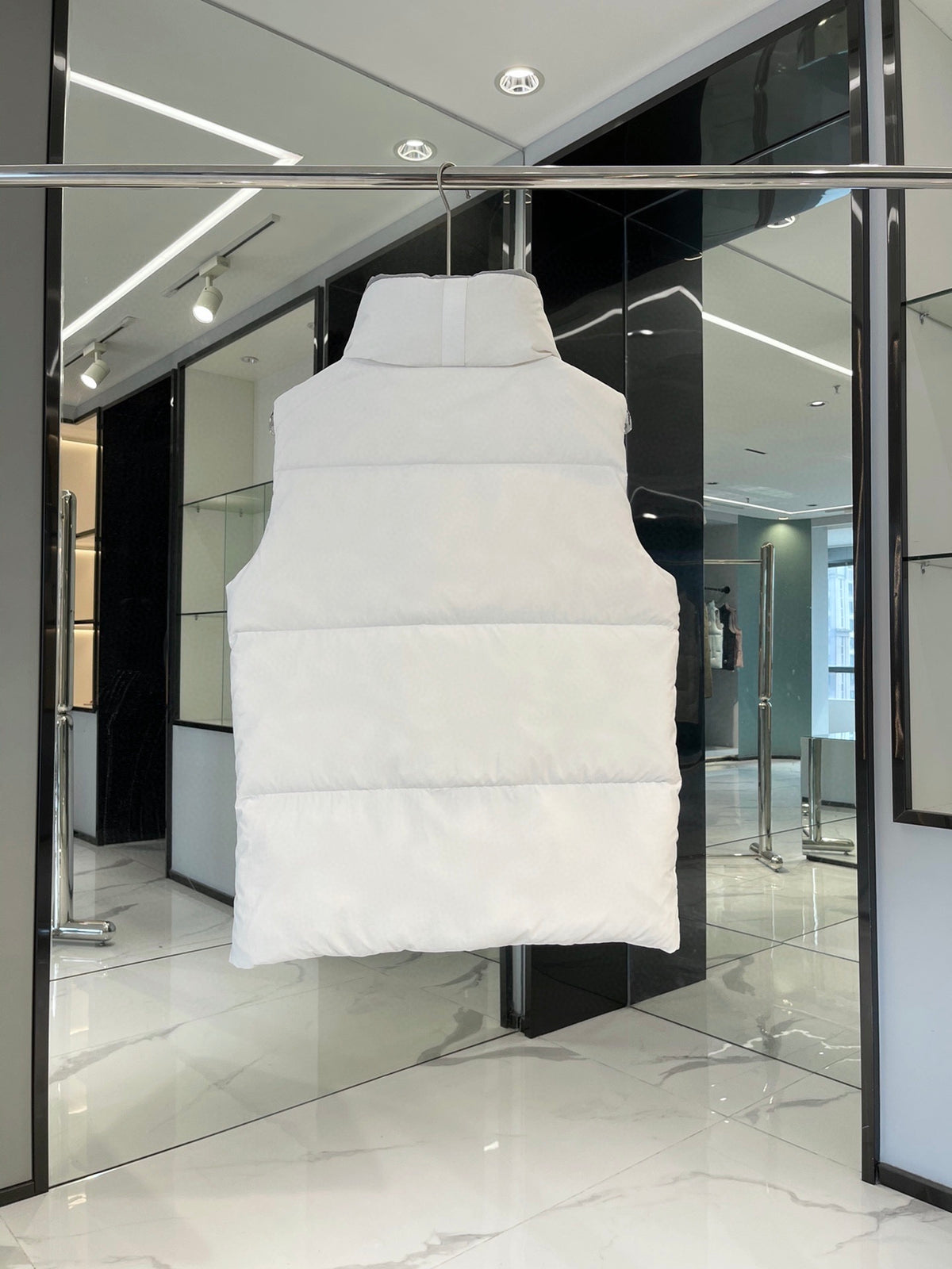 Canada Goose White Tonal Logo Stand Collar Puffer Vest